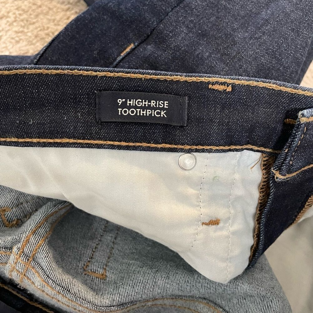 J. Crew Dark Wash 9” High-Rise Toothpick Skinny Jeans - Picture 6 of 6